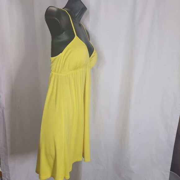 Papaya Halter Neck Yellow Fit and Flare Dress Small - Picture 3 of 5